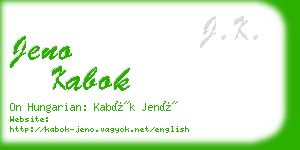 jeno kabok business card